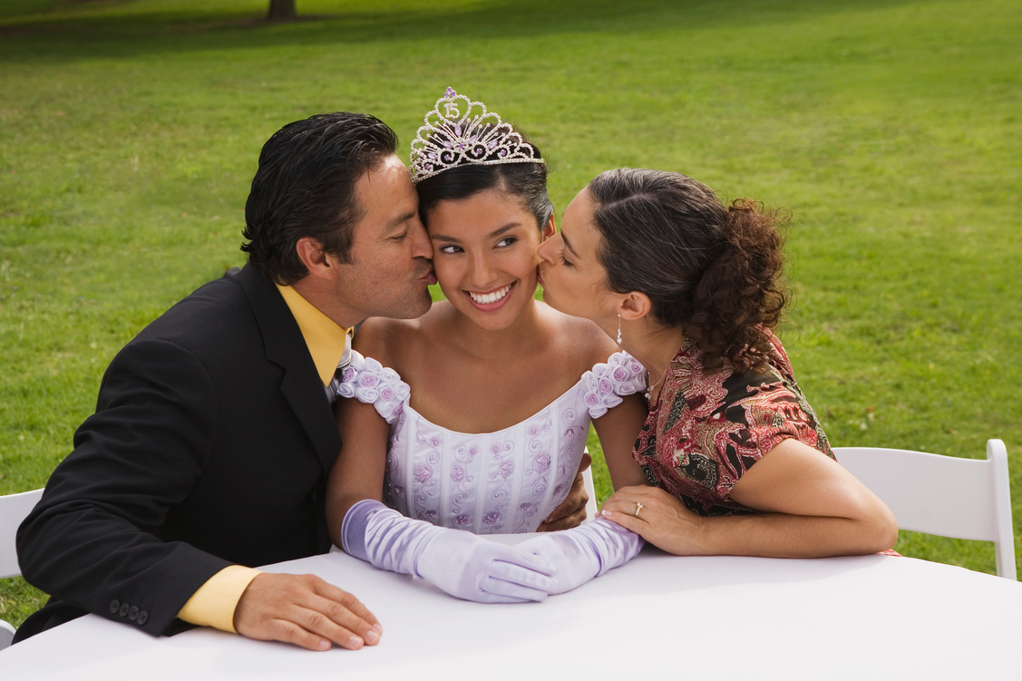 Family at quinceanera